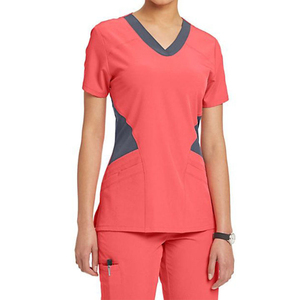 Uniforme médical unisexe écologique en tissu tissé élasthanne/polyester, ensembles de blouses pour infirmières, ensembles de blouses pour salons de beauté, costumes de travail pour femmes et hommes, style médecin - Product Image 2