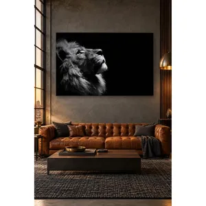 Impression sur toile de Fida Lion regardant vers le haut depuis l'angle gauche - Product Image 2