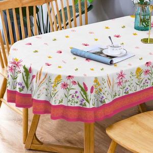 100% Cotton Hand Embroidered <b>Tablecloth</b> Wedding <b>Tablecloth</b> with Woven Technics - Product Image 6