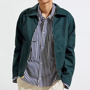 Veste de travail personnalisée en coton épais pour hommes avec col rabattu poches pour les mains fermeture éclair en métal sur le devant-pour le printemps - Product Image 5