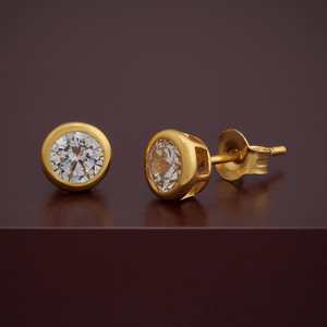 92.5 <b>Silver</b> <b>Stud</b> <b>Earrings</b> 183251 with Gold Plating Trendy Ball Arrow Heart Geometric Diamond & Pearl Bezel Set for Engagement - Product Image 6