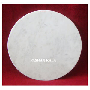 Tabla de cortar de forma redonda de mármol blanco de nuevo diseño único con acabado fino y uso de diseño Simple para tabla de cortar de cocina - Product Image 1