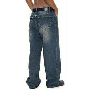 Street <b>Elastic</b> <b>Jeans</b> <b>Men</b> Denim Cargo Pants Wash Solid Color Multi Pockets Casual Mid <b>Waist</b> Trousers Slim Fit Daily Wear Joggers - Product Image 5