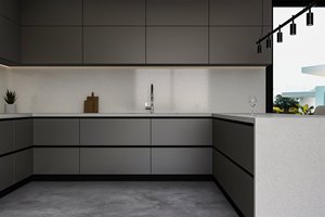 Plans de travail de cuisine et salle de bain personnalisés en quartz artificiel, écologiques, non toxiques, garantie 1 an, Carrara Calacata préfabriqués - Product Image 1