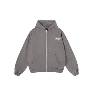 Sudadera con capucha personalizada de gran tamaño y de alta calidad para hombre, sudadera vintage con cremallera para hombre, Sudadera con capucha lavada con ácido desteñida al sol - Product Image 5