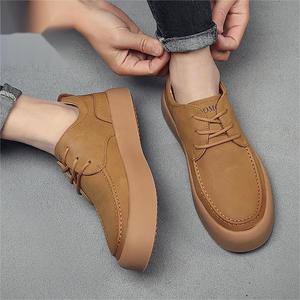 Zapatos nuevos para hombre, zapatos de trabajo con suela gruesa, zapatos de cuero casuales de negocios con suela plana, zapatillas para hombre - Product Image 1
