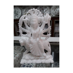 Statue Durga Maa en marbre italien fait main magnifiquement sculptée pour la décoration de la maison - Product Image 1