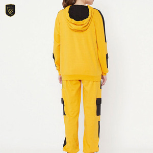 Ensemble de survêtement décontracté pour femme, 100 % coton respirant, deux pièces sportives, pantalon à capuche, fitness, entraînement, couleur unie, séchage rapide - Product Image 4