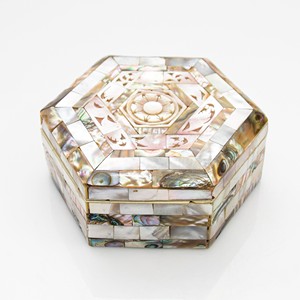 Boîte à bijoux perlée fabriquée à partir de nacre incrustée de boîtes de coquillages à prix direct en gros - Product Image 3