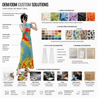 Jupe longue plissée taille haute style chinois imprimée sur mesure, en polyester, pour femme, fabrication OEM, usine de vêtements