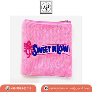 Porte-monnaie perlé meilleure qualité en gros vêtements de fête Style décontracté toile tissu et perles organisateur porte-monnaie - Product Image 2