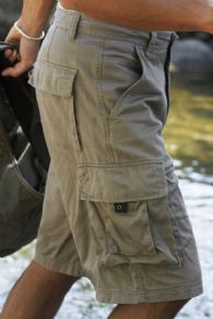 Shorts décontractés légers pour hommes en toile 100 % coton, respirants, unis, amples, lavés, avec logo personnalisé, taille haute, longueur genou, vente en gros - Product Image 6