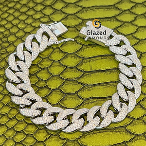 Sparkling Lab Grown VVS Clarity Diamonds 925 <b>Sterling</b> <b>Silver</b> Iced <b>Charm</b> <b>for</b> Men <b>for</b> Party Wear Hip Hop Cuban Style Great Gift - Product Image 1