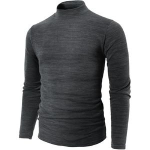 Pull en polyester coupe ajustée de haute qualité pour hommes Nouveau tricot d'hiver à col rond avec logo sur le devant Pull respirant de couleur unie - Product Image 3