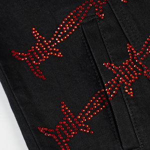 Veste en jean hip-hop pour hommes veste en jean de luxe pour hommes veste en jean surdimensionnée en strass tendance pour hommes - Product Image 5