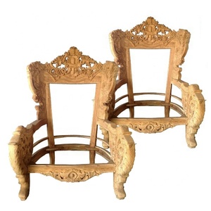 Solid Unfinished Teak Wood Chair <b>Sofa</b> Eight <b>Wooden</b> <b>Frames</b> European Design Style <b>for</b> Home Bedroom Hotel Living Room Furniture - Product Image 4