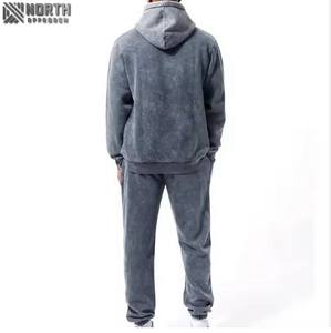 Oem Survêtement athlétique délavé à l'acide Survêtement à capuche avec poche kangourou pour homme urbain Streetwear Design OEM délavé à l'acide - Product Image 3