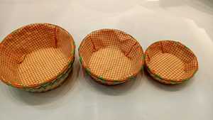 Rectangle Paper Rope <b>Basket</b> with Handle Two Compartments Handwoven Storage <b>Tray</b> for Fruits Snacks Home Kitchen Decor - Product Image 4