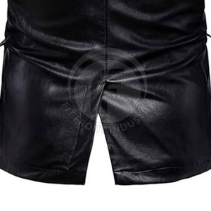 Blazer de cuero de diseño personalizado, chaqueta de cuero de color sólido para hombre, ropa de calle, chaqueta de cuero para hombre a la venta - Product Image 6