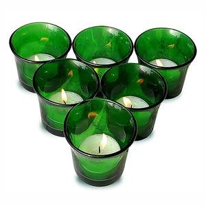 Portavelas de Cristal Verde Moderno, Ecológico y Hecho a Mano, para Decoración del Hogar, Mesa de Comedor, Regalos de Navidad - Product Image 1