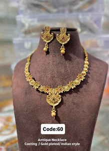 Premium Antique Bridal Necklace <b>Set</b> with Earrings Heavy Design Jewelry for Women in High Global Demand from <b>Indian</b> Makers - Product Image 6