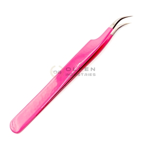 Pince à épiler d'extension de cils en acier inoxydable rose personnalisée de vente chaude - Product Image 3
