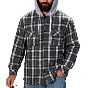 <b>Men's</b> Casual Checkered Cordura Waterproof Breathable Soft Shell Winter Jacket | Zipper Front | <b>Collarless</b> <b>Shirt</b>-Style Outdoor - Product Image 1