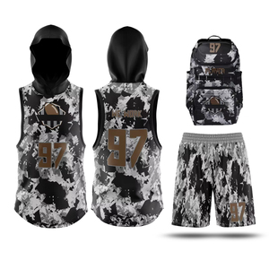 Impresión por sublimación, uniformes de fútbol americano hechos a medida con logotipo personalizado de poliéster 100% de alta calidad, conjunto de uniformes - Product Image 5