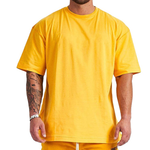 Camiseta de gran tamaño personalizada de alta calidad 100% algodón Drop-shoulder Fitness Sport camiseta personalizada impresa camiseta para hombres - Product Image 1