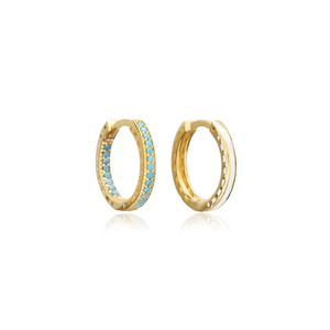 White Enamel Design Zircon Stone Shape 925 Sterling <b>Silver</b> Women's <b>Hoop</b> Earrings Turkish Handmade Elegant Wholesale Certified - Product Image 1
