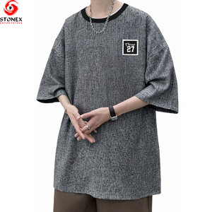 Mens Oversized T <b>Shirt</b> Cotton Blend Streetwear Drop Shoulder Breathable Eco-Friendly Custom Logo Private Label Spring Available - Product Image 1