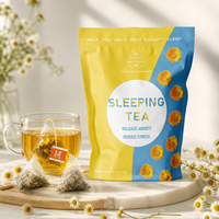 Thé vert personnalisé à la camomille et à la rose avec du jasmin, saveur séchée, marque privée, thé aux herbes pour favoriser le sommeil, thé pour le sommeil