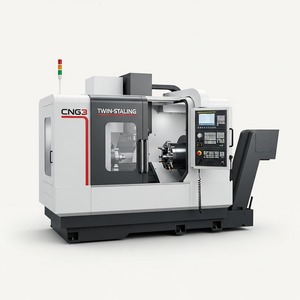 Centre d'usinage CNC à double broche, commande Fanuc, haute vitesse, filetage métallique, perçage, alésage, haute précision, machine industrielle - Product Image 1