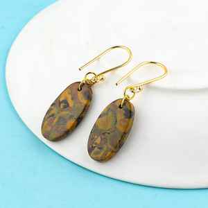 Boho ต่างหูลูกปัดสีเทอร์ควอยซ์พร้อมขอบเรียงเป็นชุดของขวัญดีไซน์เครื่องประดับสำหรับลูกปัด - Product Image 3