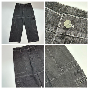 High Quality New Factory Direct Sale Vintage Solid Color Baggy Denim Pant Streetwear Straight Style <b>Men</b> Daily <b>Work</b> <b>Jeans</b> Pent - Product Image 4