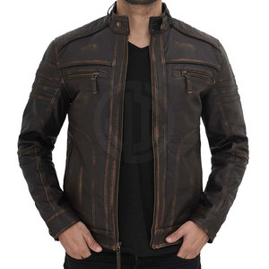 Chaqueta de Cuero Vacuno de Alta Calidad al por Mayor para Uso en Exteriores, Cuello Alto, para Hombre, Invierno, Ecológica, Transpirable, con Logotipo Frontal OEM - Product Image 6
