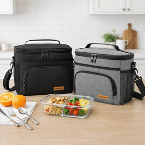 समायोज्य कंधे स्ट्रैप के साथ थर्मल इन्सुलेट लंच बैग, कार्यालय महिला पुरुष यात्रा के लिए - Product Image 2