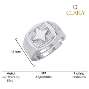 NOVAMART Fine Buy Premium 925 Pure Sterling <b>Silver</b> <b>Rings</b> for <b>Men</b> Boho Style Cluster Oval Cut Rhodium Statement Setting Perfect G - Product Image 5