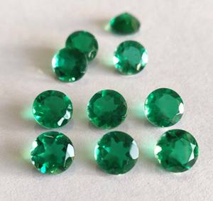 Laboratorio creado 6mm Super calidad superior redondo facetado Esmeralda-Laboratorio creado Super Top Esmeralda - Product Image 3