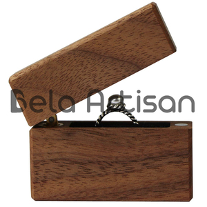 Cajas de anillos de nogal cuadradas premium-para vendedores de bodas y joyeros - Product Image 2