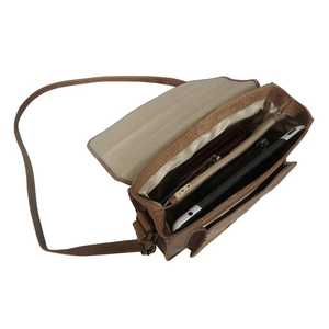 กระเป๋าพาดลำตัวหนังแท้ลายวินเทจคุณภาพระดับพรีเมียมกระเป๋าสะพายไหล่ปรับได้เสื้อทรงเรขาคณิตแบบพกพาสไตล์อังกฤษ - Product Image 4