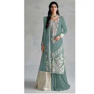 Großhandel Fabriklieferung ethnische Kleidung Palazzo-Stil Designer pakistanischer Anzug für Damen von indischem Hersteller