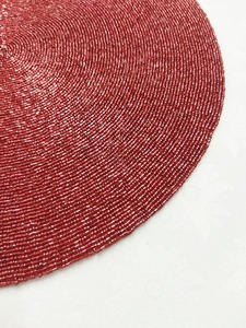 Luxury Silver Seed <b>Bead</b> Handmade Round Designer Coaster <b>Placemats</b> for Home or Wedding From India - Product Image 2