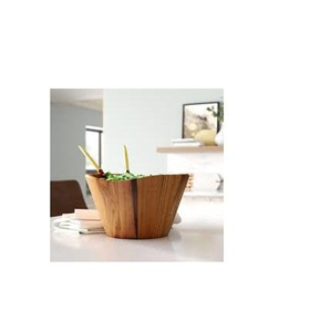 Bol de service en bois d'acacia - Design rond poli léger pour accessoires de cuisine, décoration intérieure, marque multi-artisanat - Product Image 6