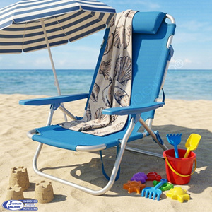 Sedia da Regista Pieghevole in Alluminio, Comoda e Leggera, con Tessuto Oxford e Texilene, Stile Costiero per Spiaggia e Parco - Product Image 6
