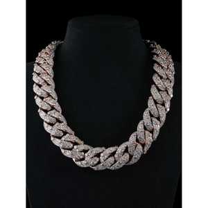SHREYA DIAM Collier Hip Hop en Argent Sterling 925, Chaîne Maille Cubaine 26mm avec Moissanite Sertie Griffe, Bijoux de Rappeur Chic - Product Image 1