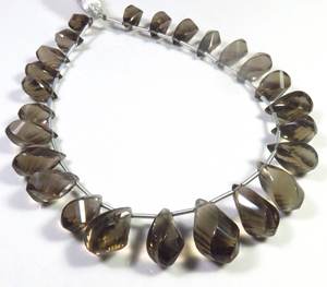 พลอยควอตซ์สโมคกี้ทรงหยดน้ำ ขนาด 10-17 มม. คุณภาพสูง สีน้ำตาลธรรมชาติ รูปทรงบิดเกลียว จำนวน 25 เม็ด ความยาว 9 นิ้ว สำหรับงาน DIY - Product Image 6