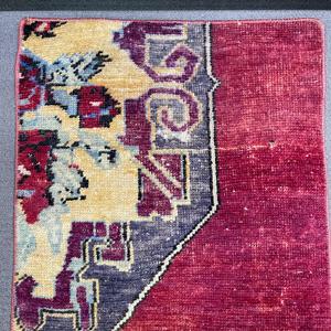 พรมตุรกีวินเทจ ขนาด 1.7x2.8 ฟุต พรมขนาดเล็ก สีแดงเหลืองไล่เฉด พรมขนสัตว์ - Product Image 3