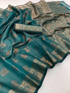 Ropa étnica atractiva, la mejor tela, última colección, Sari de seda Dola con blusa con bordado, trabajo, proveedor de moda para mujer - Product Image 6