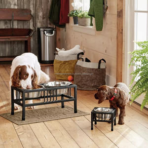 ชามสเตนเลสแบบยกสูงสำหรับสุนัขขนาดใหญ่และขนาดกลางชามอาหารสุนัขสีดำ - Product Image 5